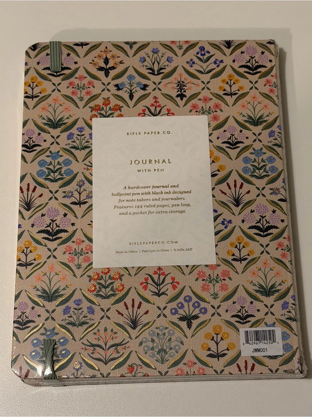 Rifle Paper Co. Estee Hardcover Journal w/ Pen Floral Trellis w/ Elastic & Pen